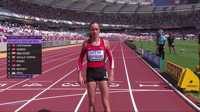 Budapest (HUN), 800m dames, séries: Lore Hoffmann (SUI) déroche la 3e place qualificative de sa série [RTS]