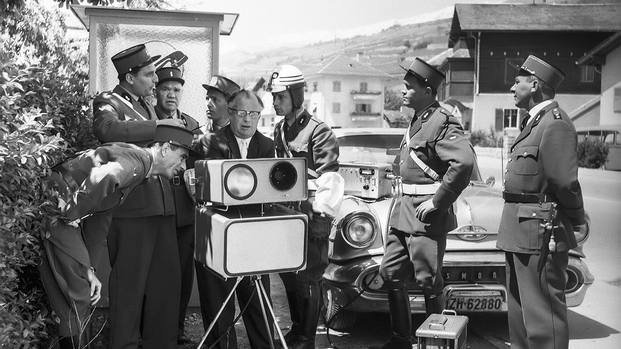 Nouvel appareil radar, Sion, 4 juin 1962, une photographie de Philippe Schmid à découvrir à la Médiathèque Valais-Martigny. [Philippe Schmid - Médiathèque Valais-Martigny]