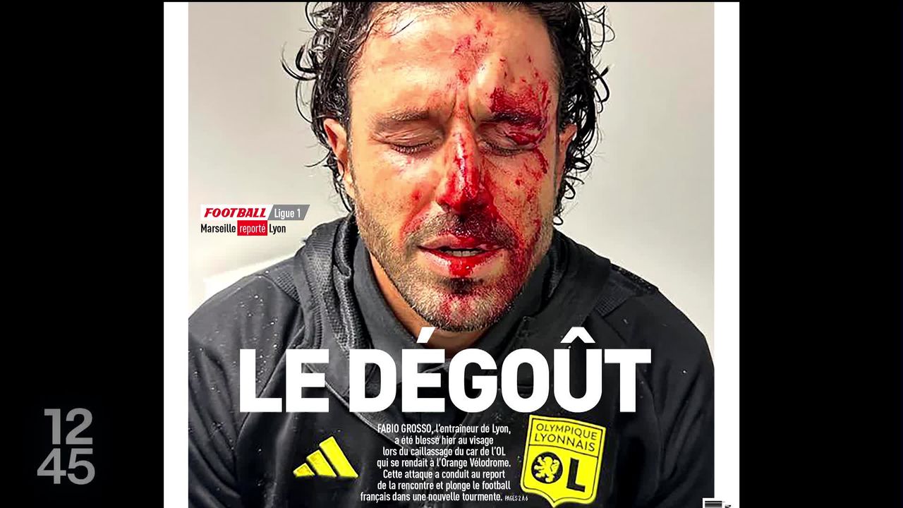 En France, le bus de l’équipe de football de Lyon a été violemment caillassé par des hooligans marseillais [RTS]