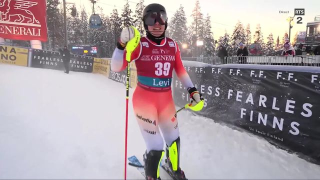 Levi (FIN), slalom dames, 1re manche: Nicole Good (SUI) se qualifie pour la 2e manche [RTS]