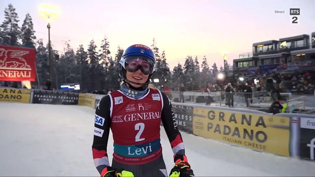 Levi (FIN), slalom dames, 2e manche: Shiffrin (USA) remporte son 8e slalom à Levi, Vlhova (SVK) enfourche et ne parvient pas à doubler la mise [RTS]