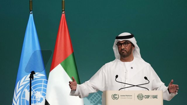 Le président de la COP28 Sultan Al Jaber à l'ouverture de la réunion. [AP Photo/Peter Dejong - Keystone]